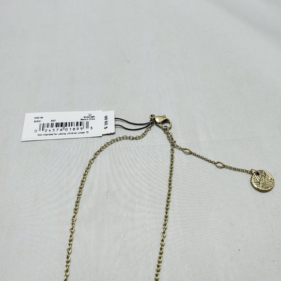 The Sak Double Stone Pendant Necklace , Gold / Berry - Picture 7 of 8